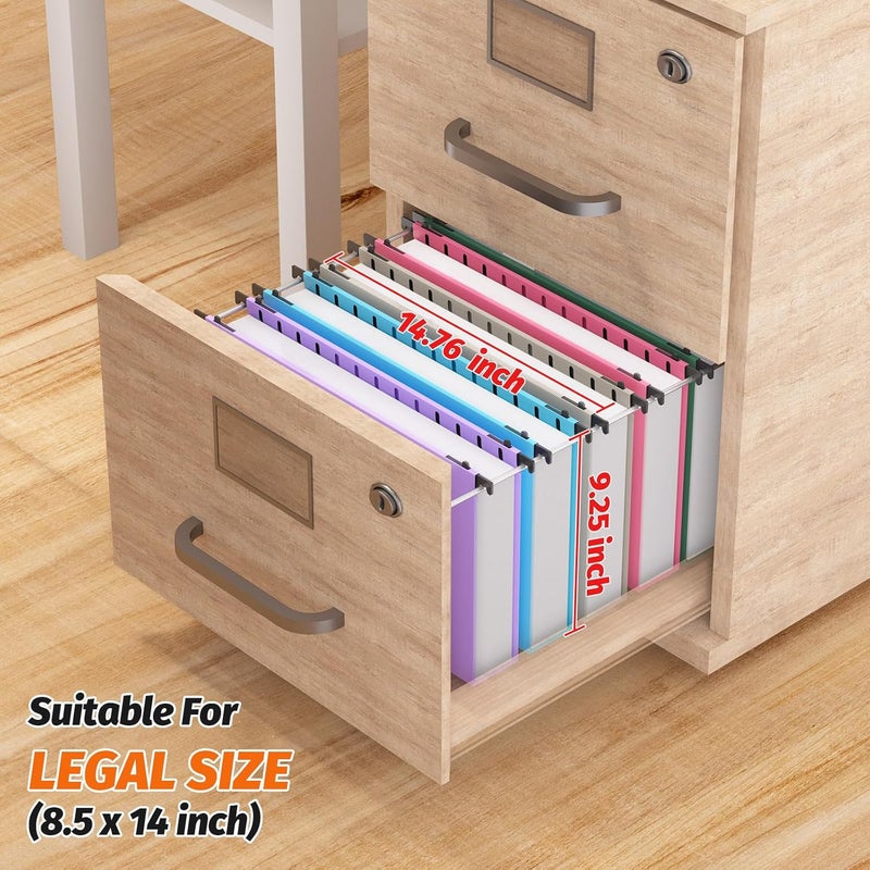SHUTEX Extra Capacity Legal Size Plastic Hanging File Folders,12 Pack Reinforced Legal Size Hanging Folder with Heavy Duty 2 Inch Expansion,for Bulky Files, Medical Charts,Assorted Colors - Image 4